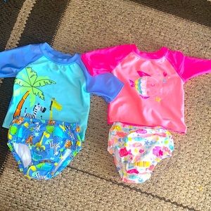 Baby girl swim suit set lot